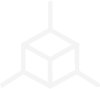 White 3D cube wireframe icon with three extending lines from three corners on a dark background.