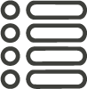 Icon of a checklist with four horizontal lines and circular checkboxes on the left side.