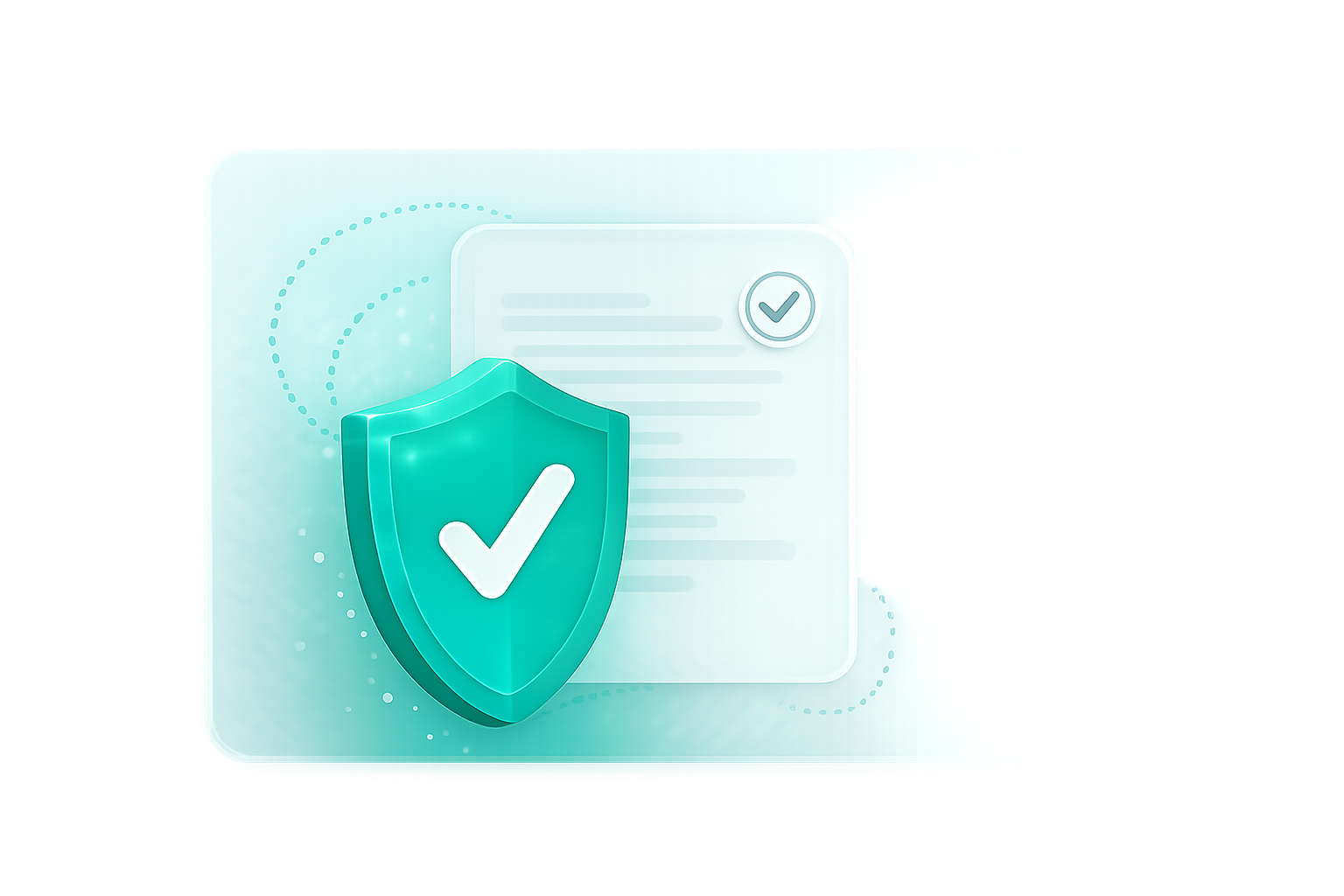 shield with checkmark representing regulatory clarity and avoiding unnecessary authorisation. 