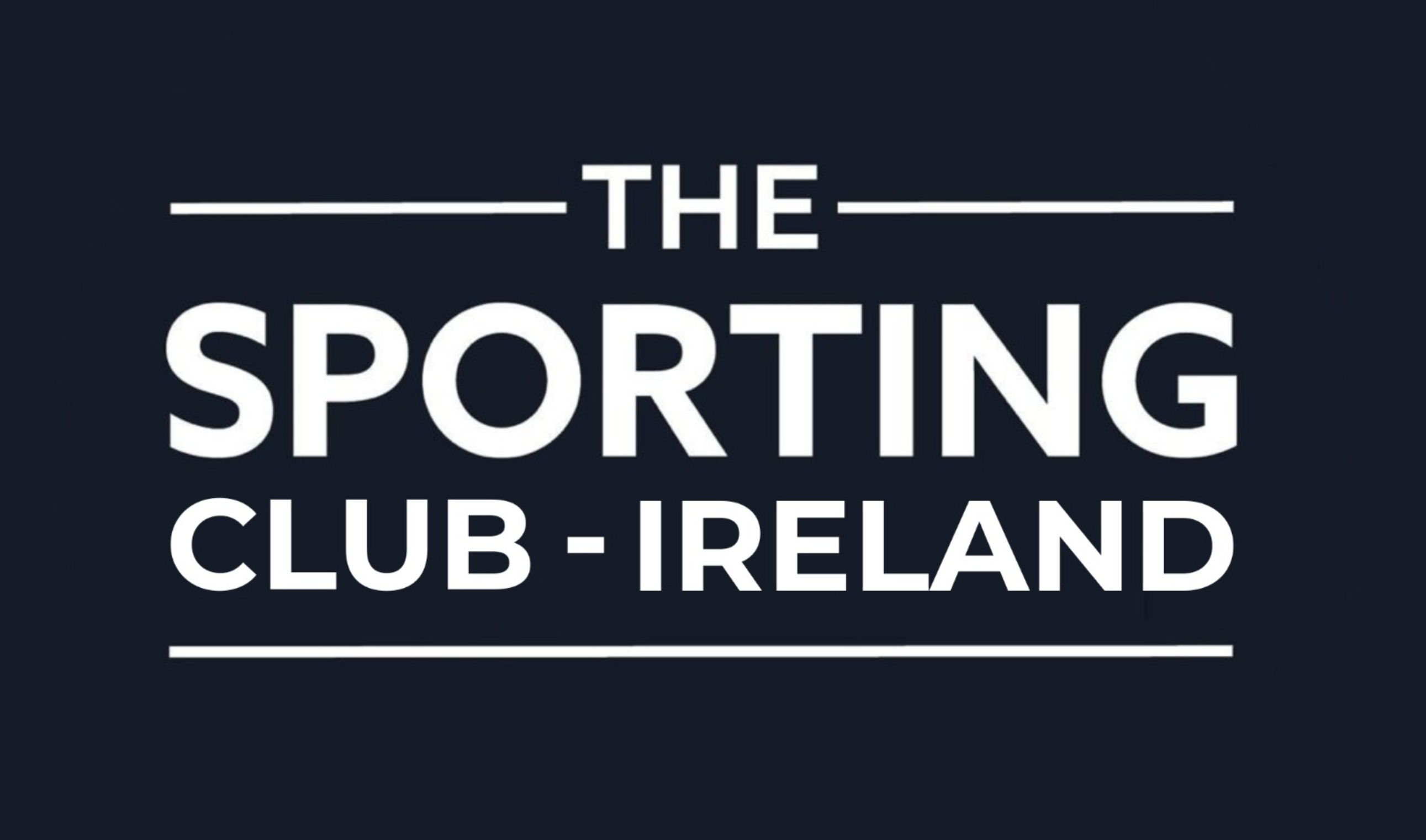 The Sporting Club - Ireland logo with white text on a dark background.