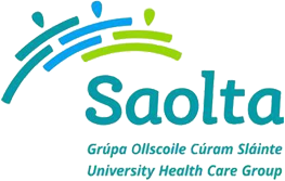 Saolta University Health Care Group logo featuring stylized arcs and dots above the name.