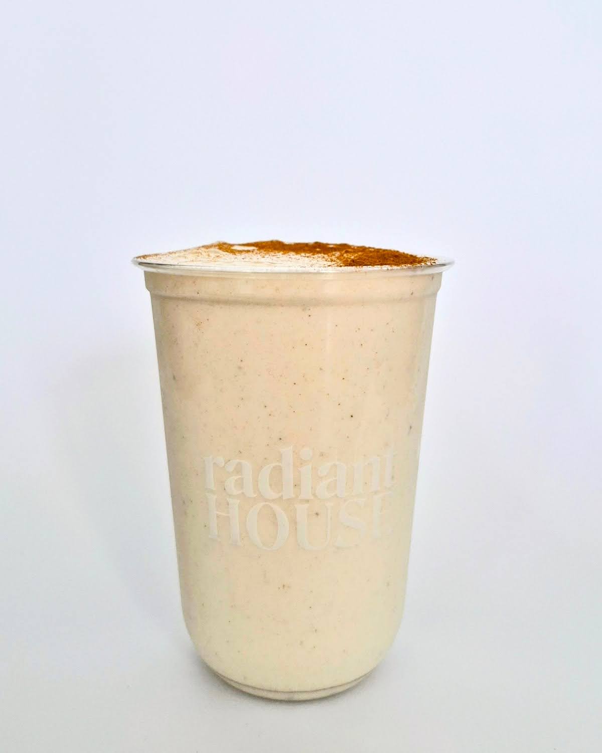 Radiant House Vanilla Sky smoothie on white background