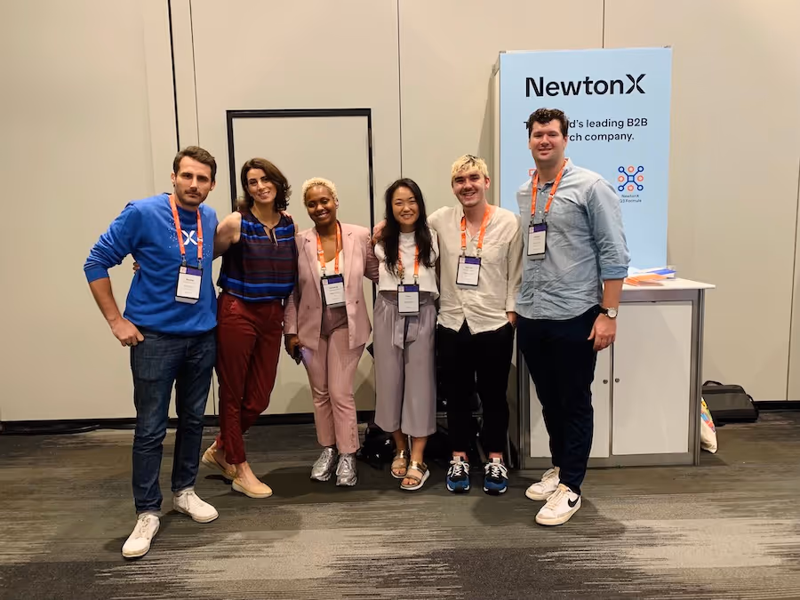 NewtonX marketing & sales team at the Quirk's NYC Event