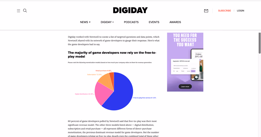 Digiday case study web screenshot