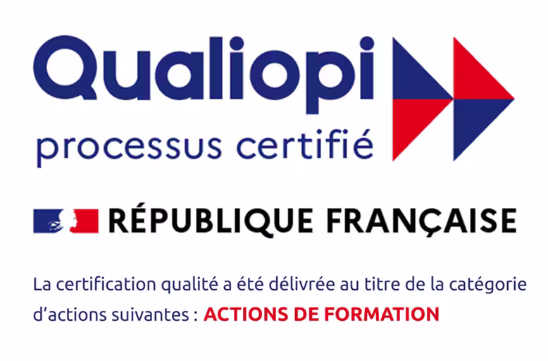 Logo Qualiopi, processus certifié par la République Française pour actions de formation.