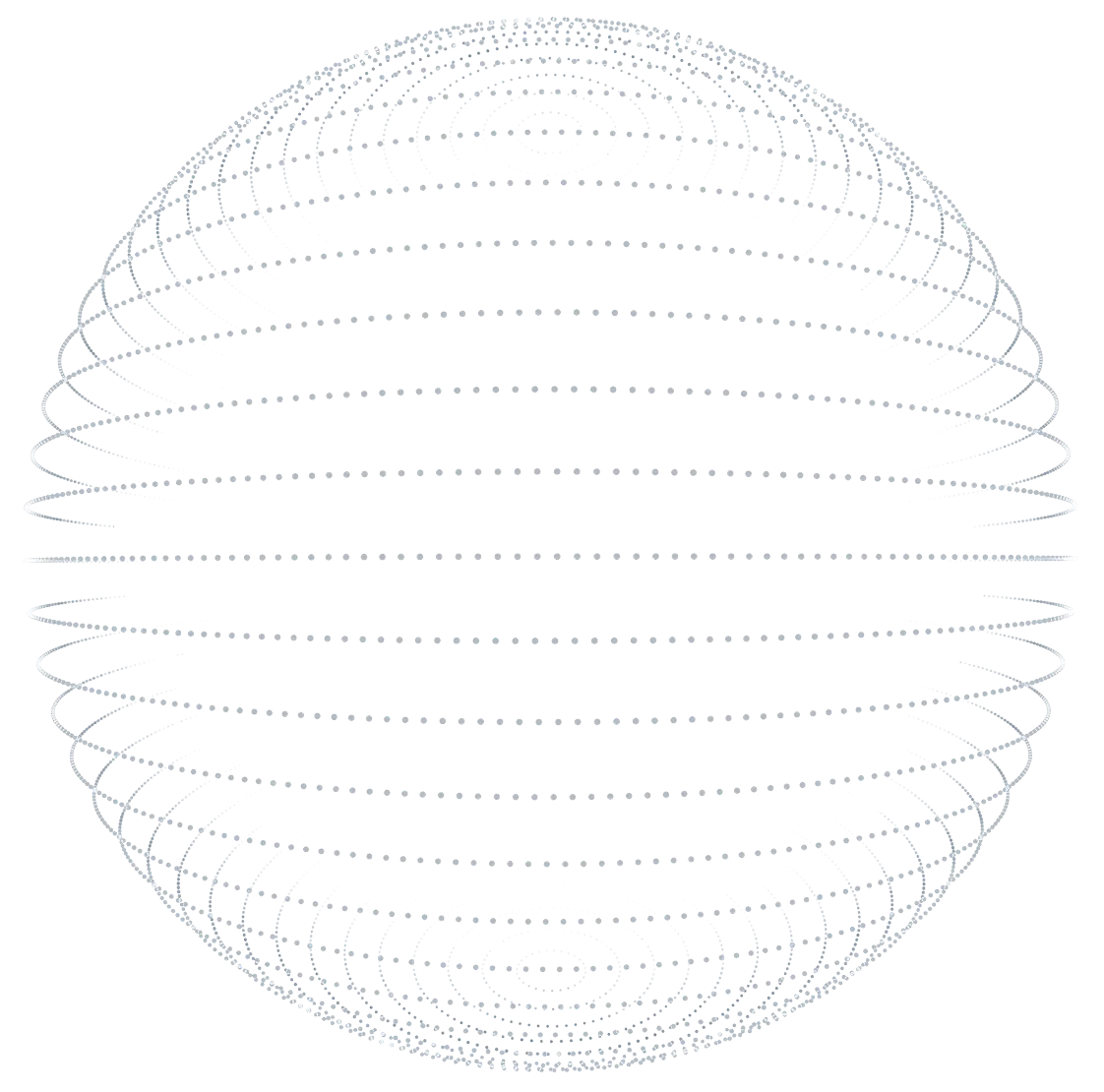 Gray patterned sphere with horizontal and circular lines forming concentric wave shapes.