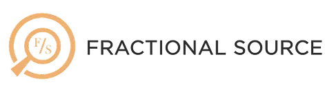 Fractional Source logo with stylized magnifying glass and letters F/S inside a circle.