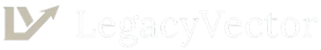 LegacyVector text logo with stylized L and V arrow symbol.
