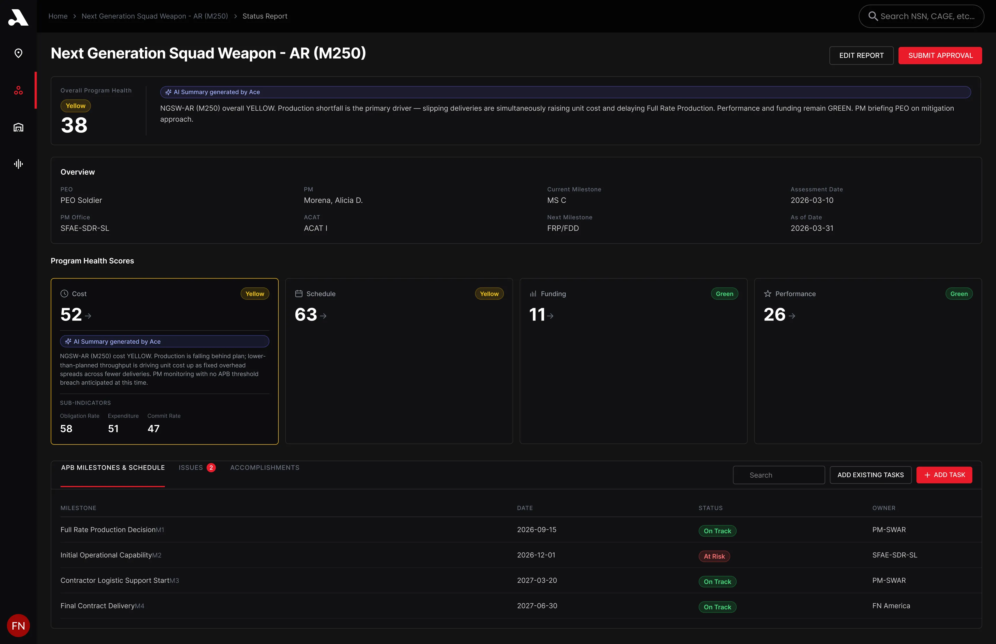 Air Enterprise Readiness platform - R&D Portfolio Management screenshot