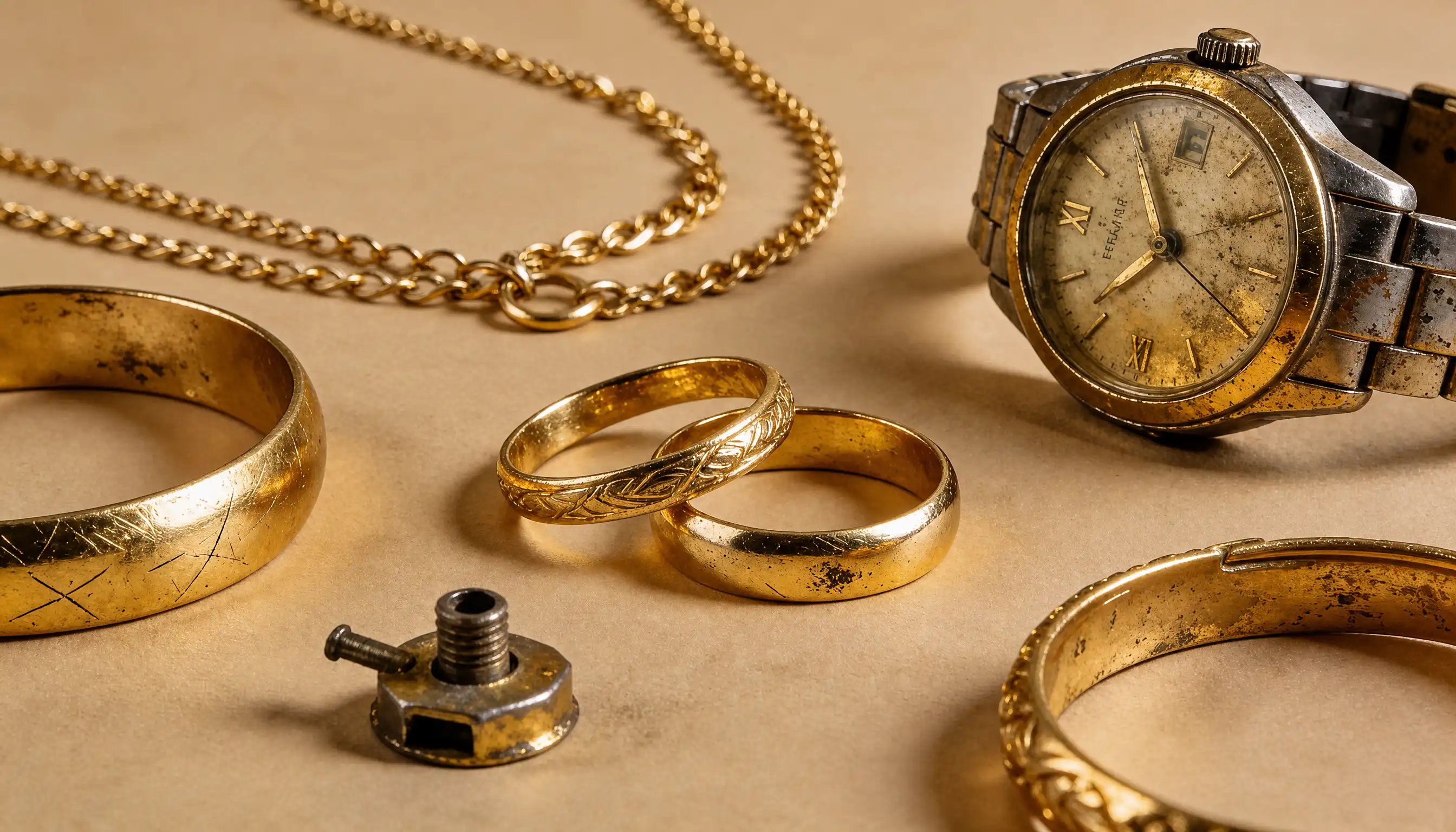 hero image of gold plating services in Andover showcasing precision metal finishing and polished components in a professional workshop environment