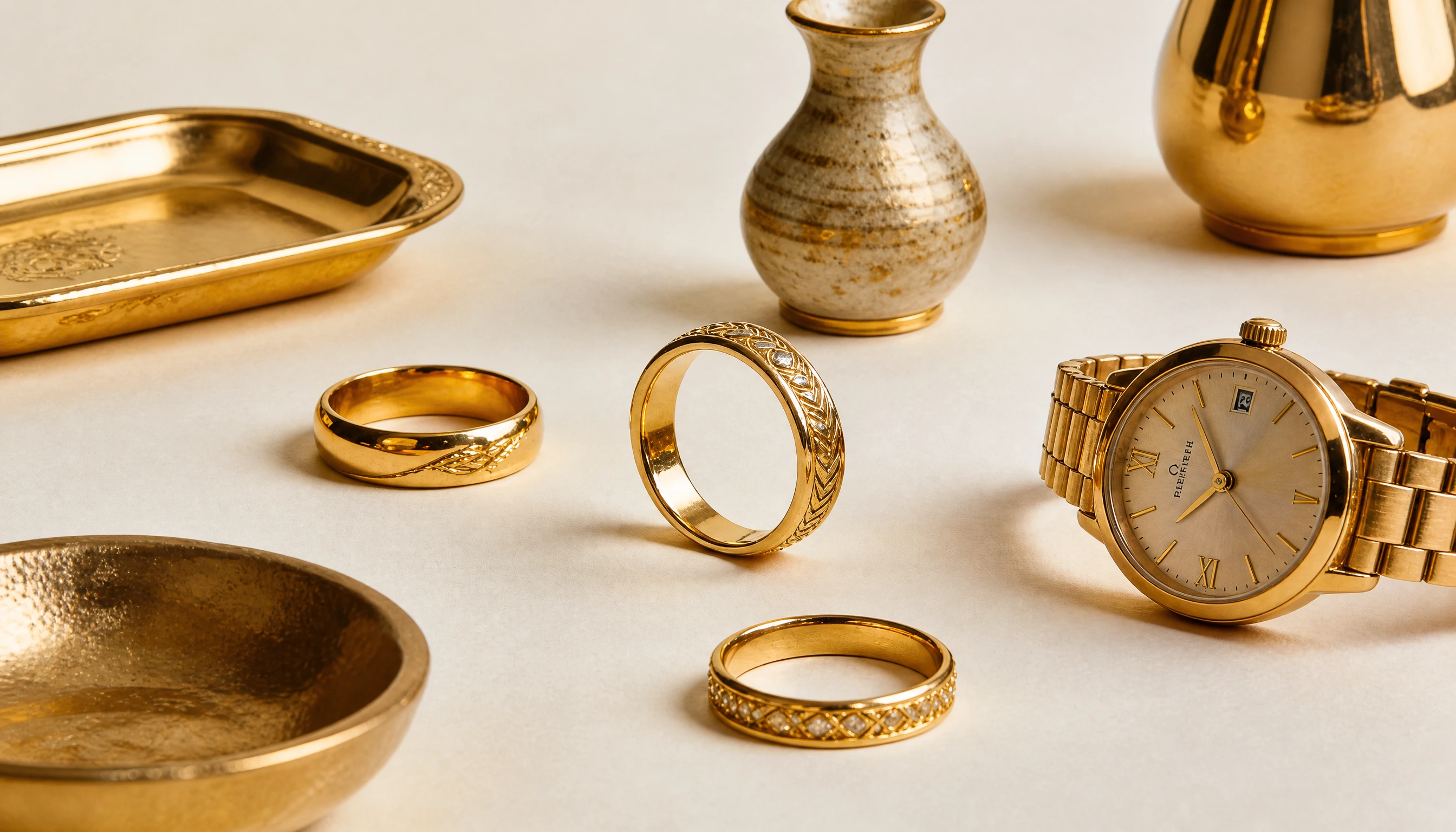 hero image of gold plating services in Basingstoke highlighting high-quality metal finishing and polished components in a professional workshop setting