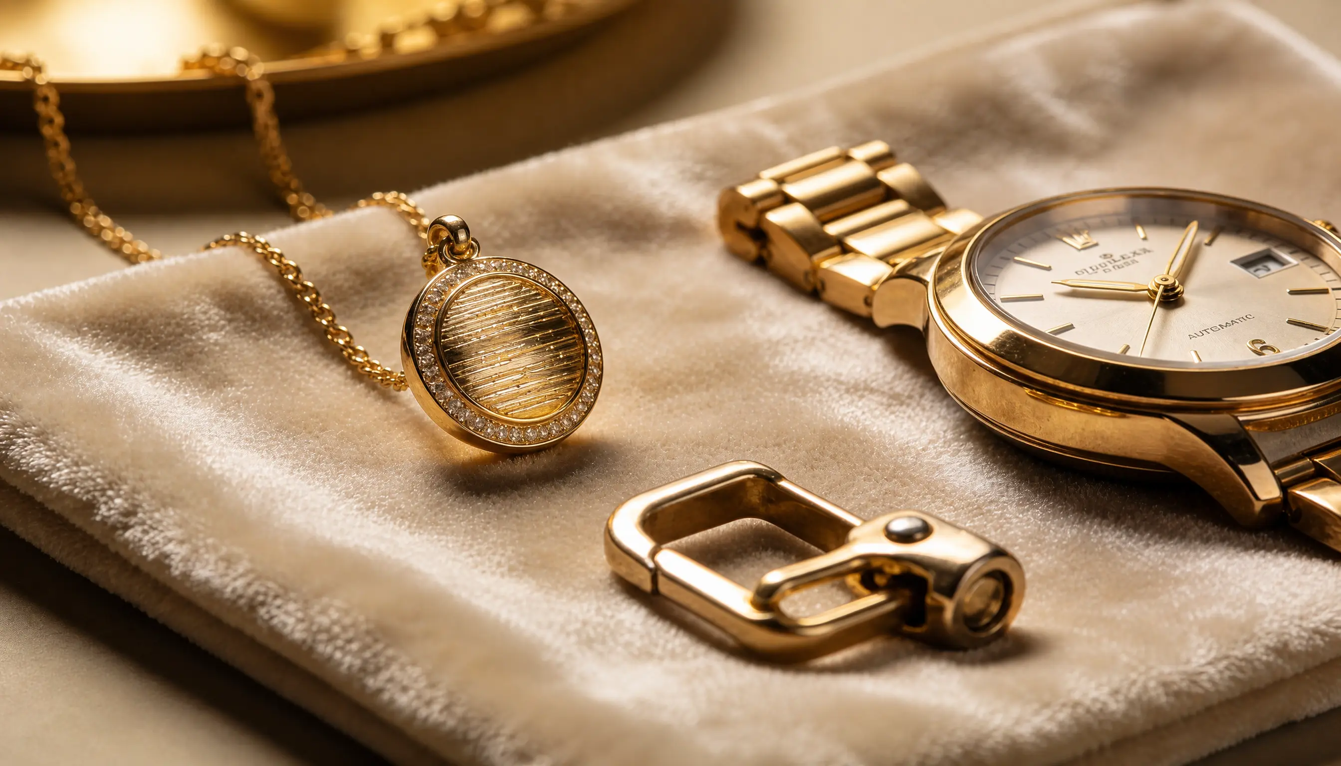 hero image of gold plating services in Reading highlighting precision metal finishing and polished components in a professional workshop environment