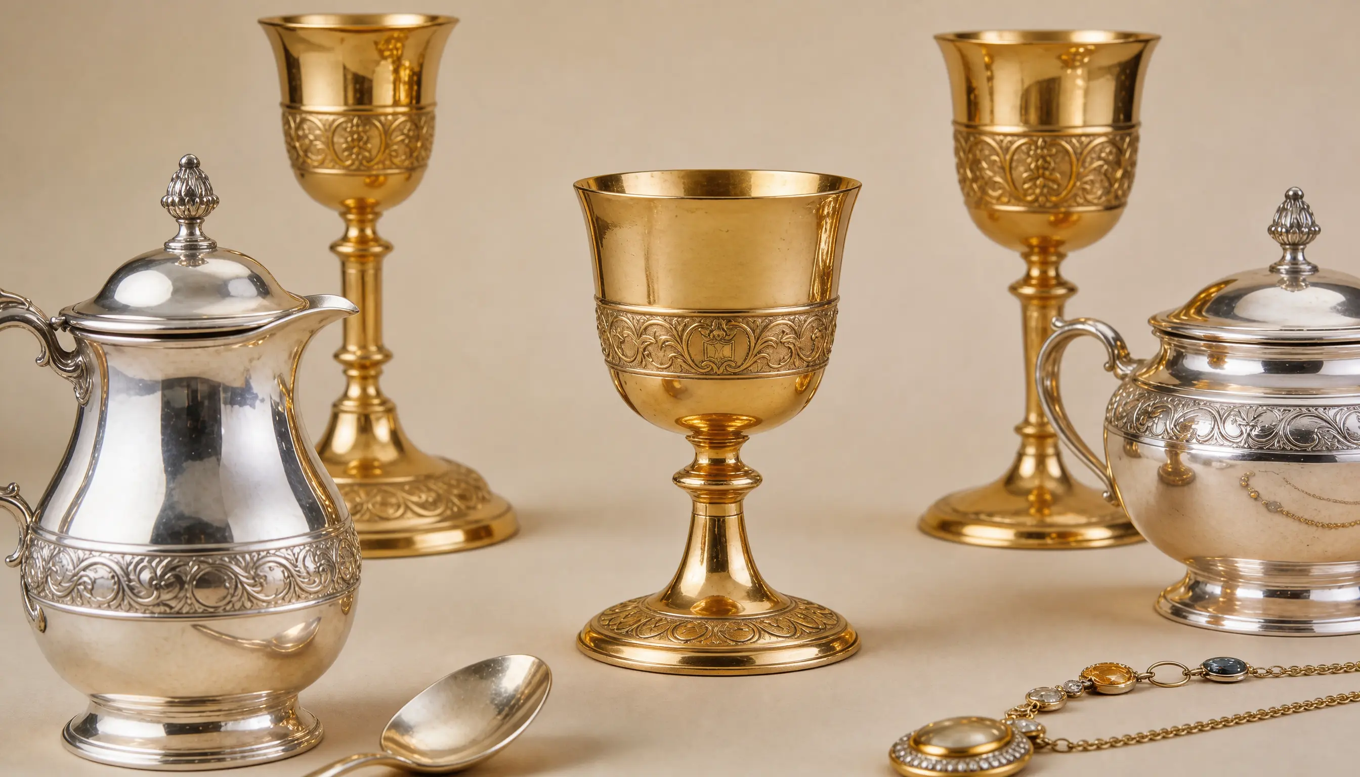 hero image of gold plating services in Winchester featuring refined metal finishes and professional workshop environment
