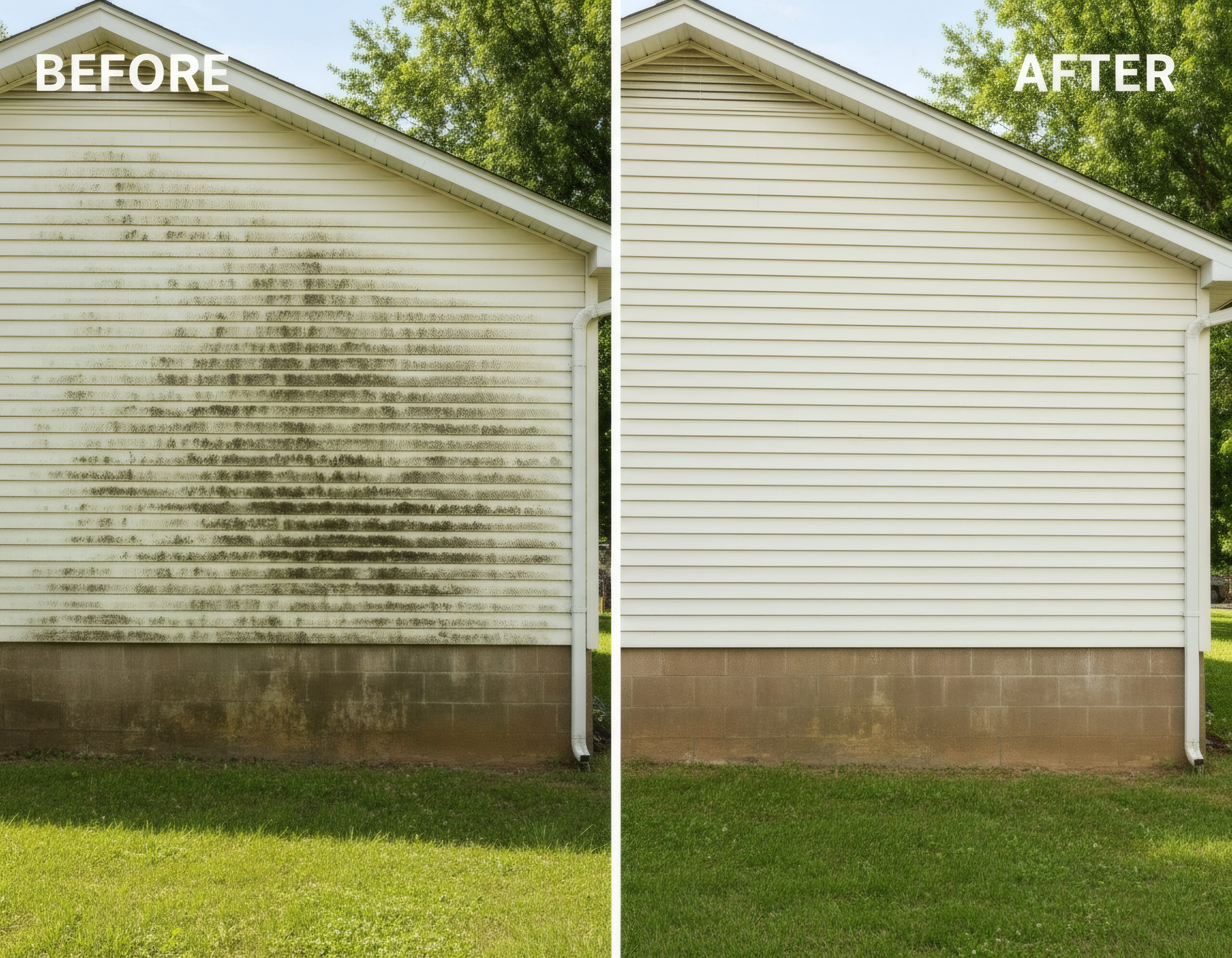 House Siding Before After Cleaning isolated transparent background