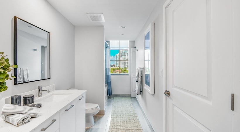 bright white well lit Bathroom 