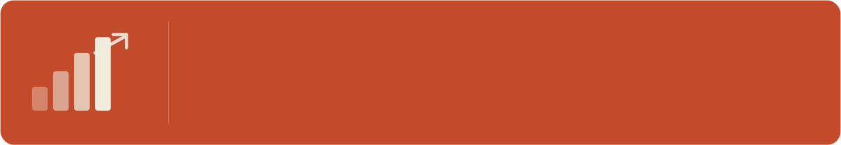 Icon of ascending bar chart with arrow next to the text 'The Growth Challenge'.
