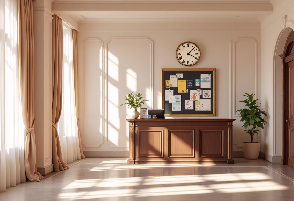 subject/scene: image of school reception area