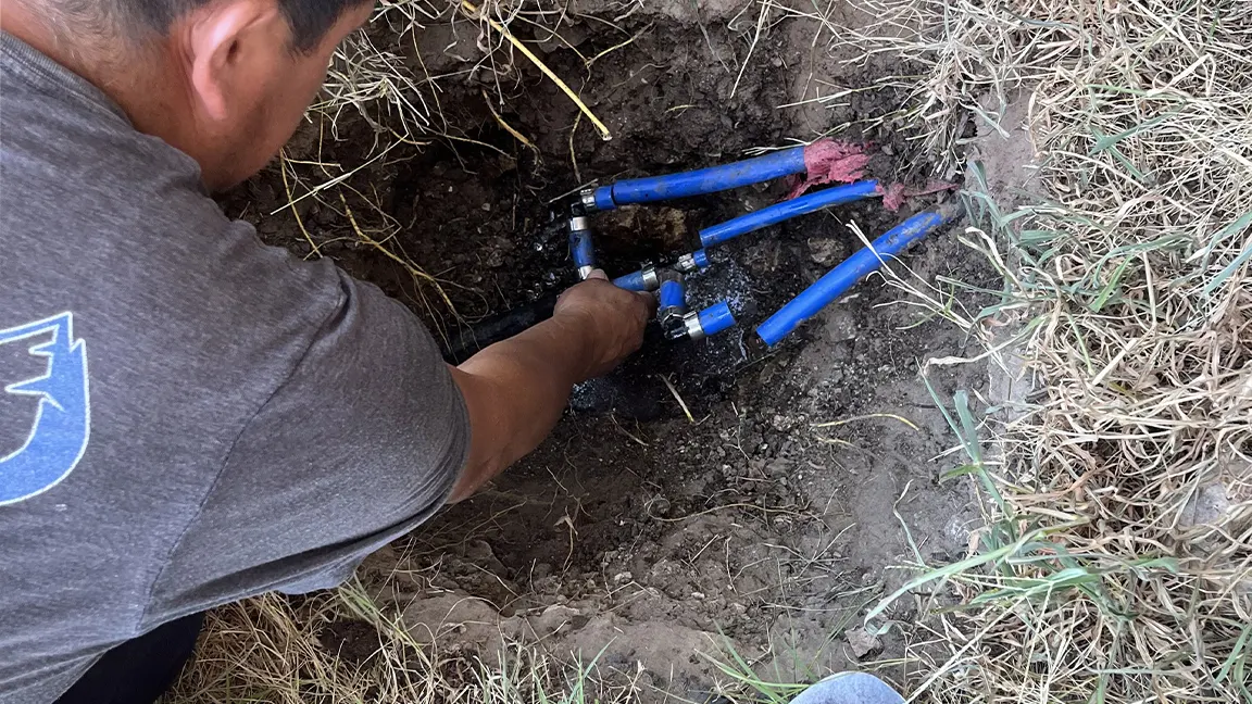 plumber repiping a home