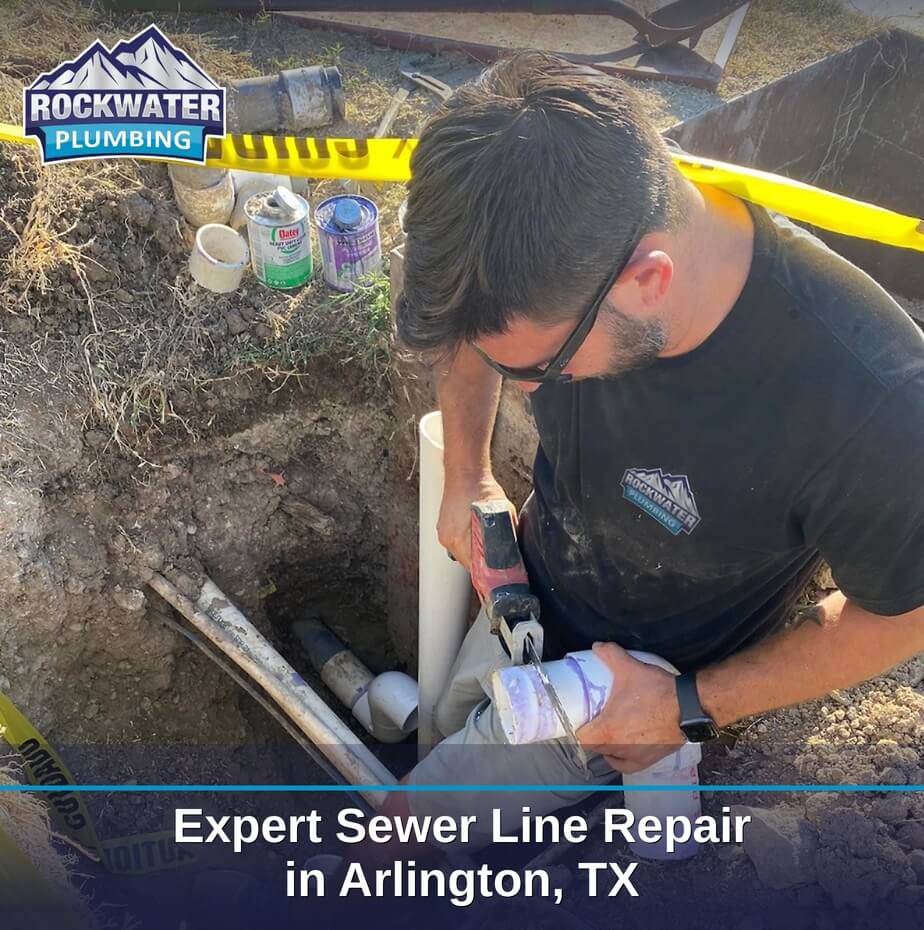 plumber repairing a sewer line