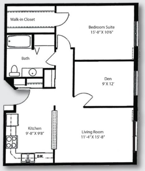 One Bedroom + den