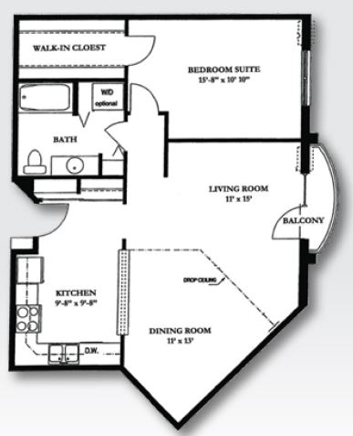 One Bedroom + dining