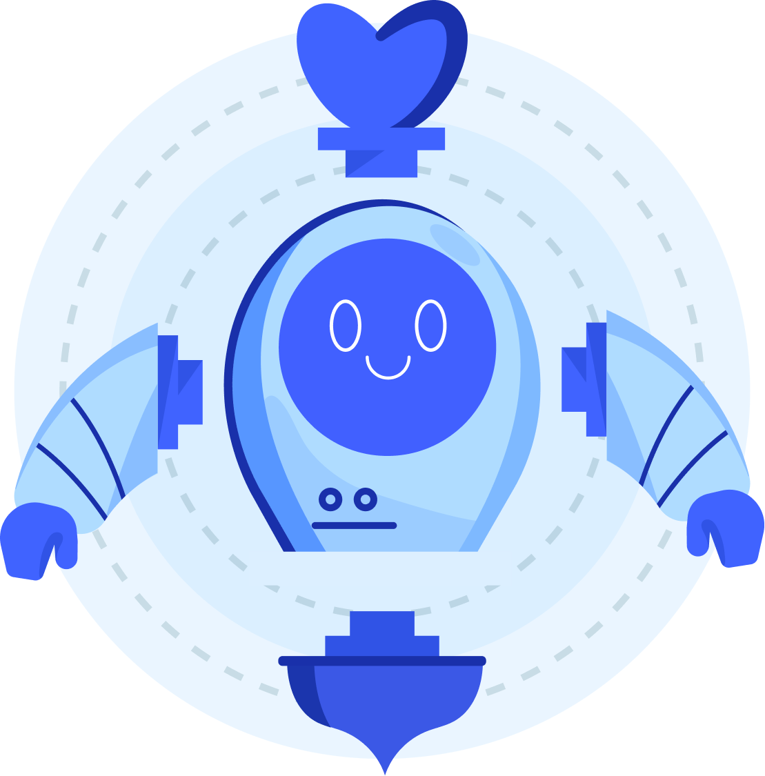 Friendly AI robot mascot
