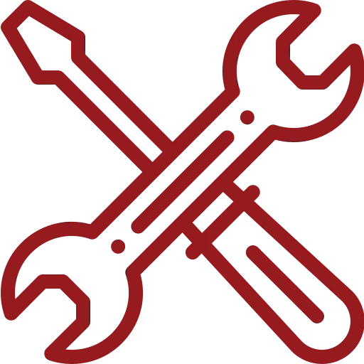 Crossed wrench and screwdriver icon for installation and repair