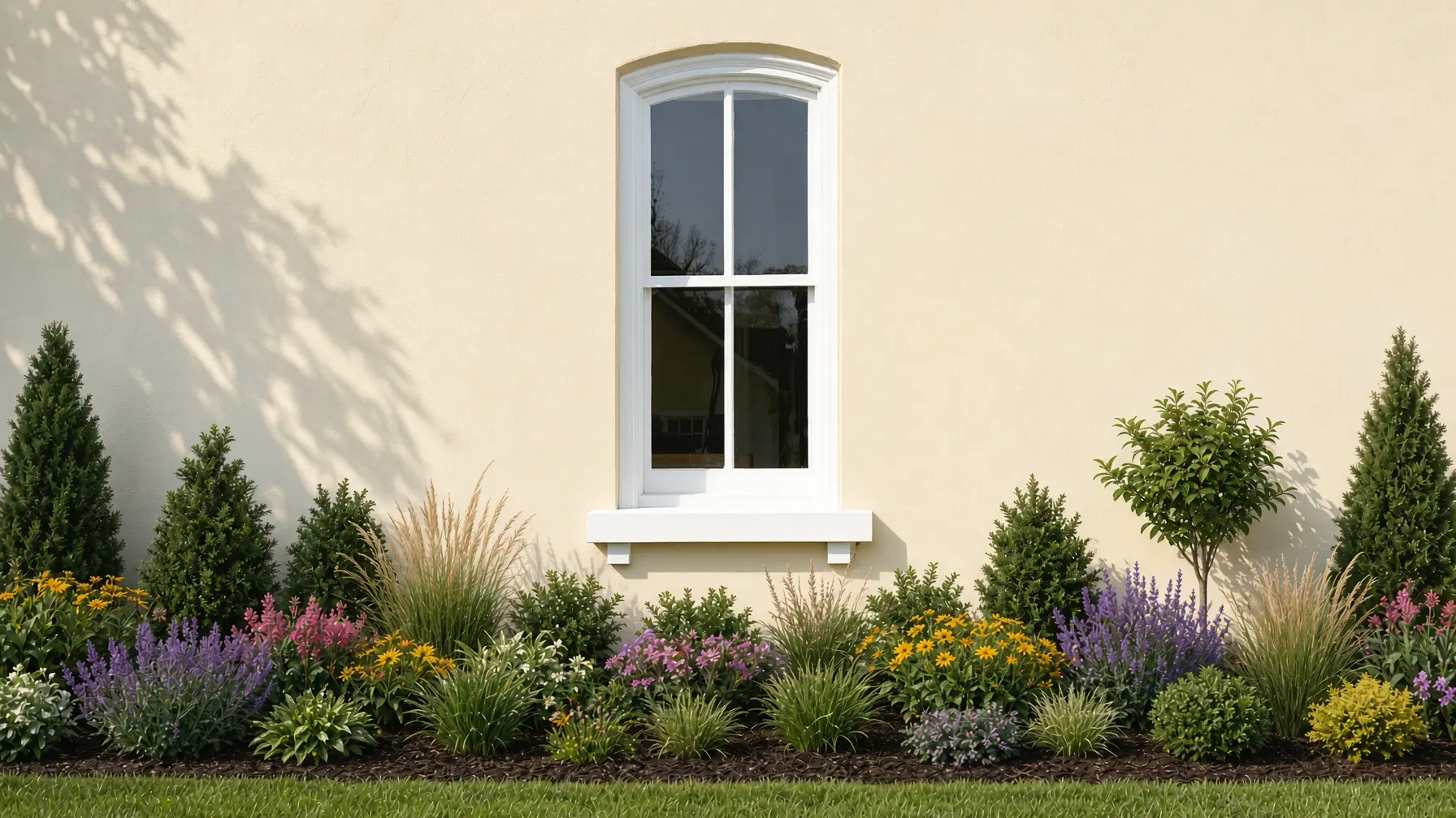 Home exterior window before adding shutters