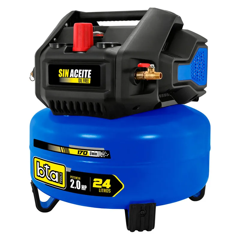 Compresor De Aire 24 Litros - 2.0 Hp - Portátil - Sin Aceite - 272005 |  BTA Tools