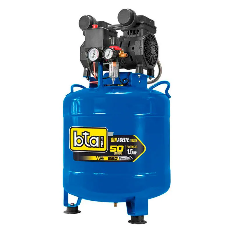 Compresor De Aire 50 Litros - 1.5 Hp - Silenciado - Sin Aceite - 272009.2 |  BTA Tools