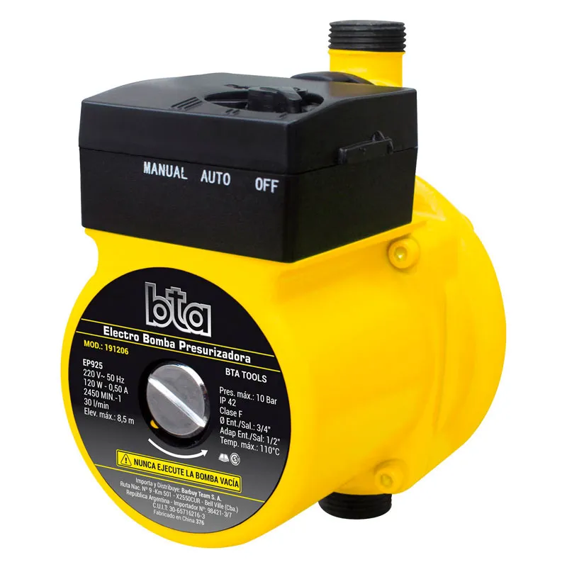 Electrobomba Presurizadora 30 L/Min - 120 W - 191206 |  BTA Tools