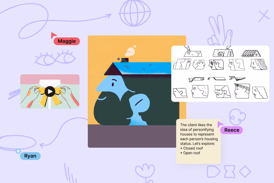 Noodal Canvas with images, sketches, and notes on an open board