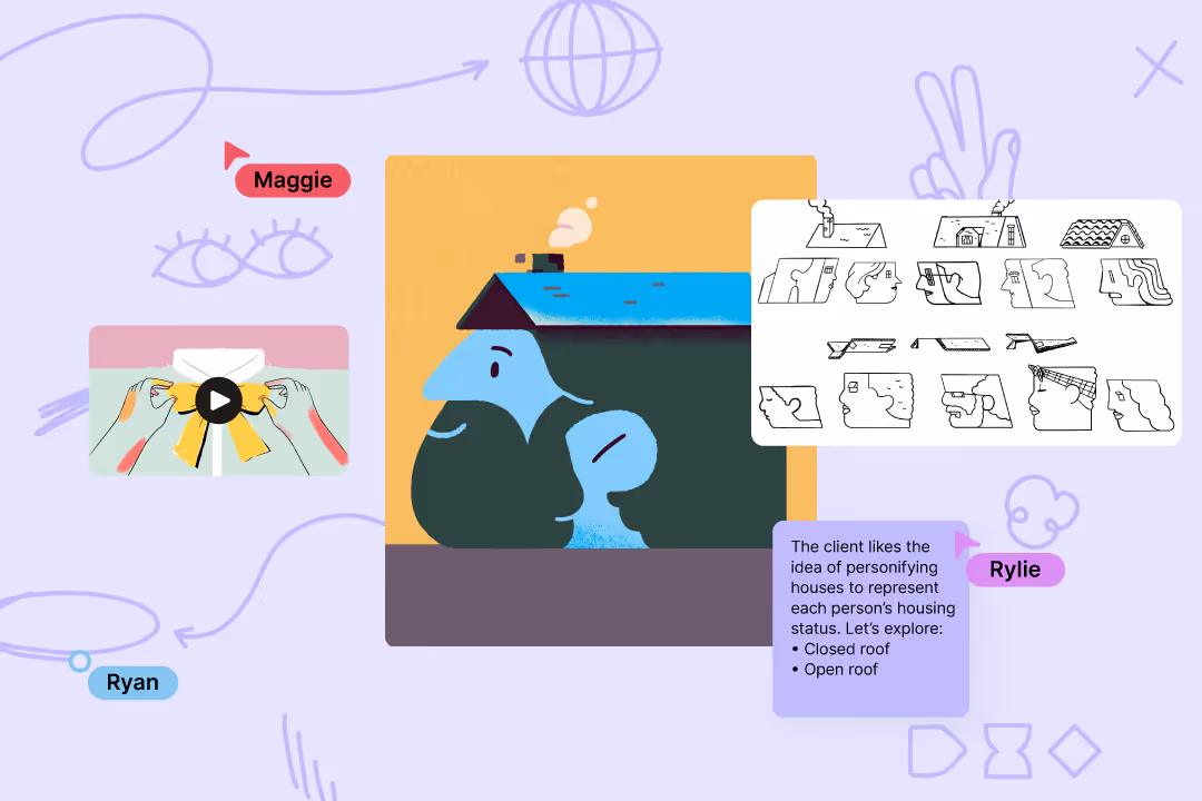 Noodal Canvas with images, sketches, and notes on an open board.