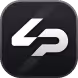 White and gray stylized letters 'LP' on a black rounded square background.