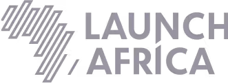 Logo of Launch Africa featuring a stylized outline of the African continent next to the text 'Launch Africa'.