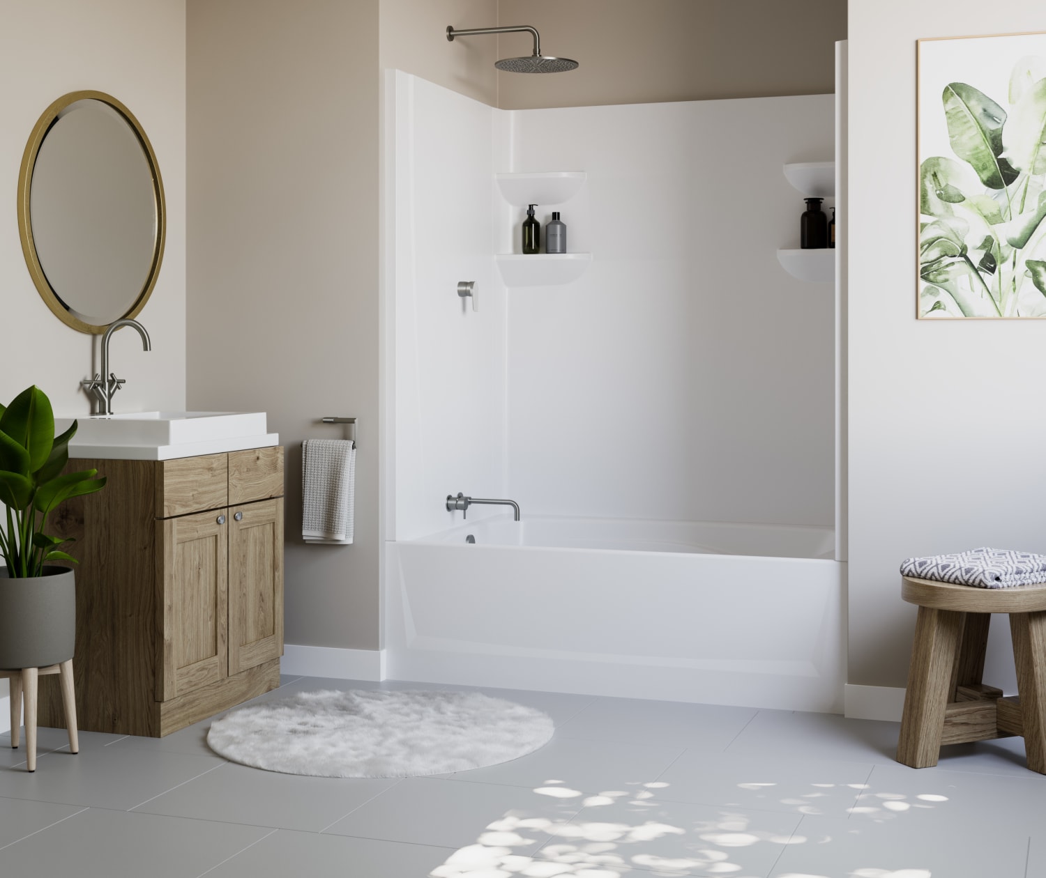 VP6042CTSM2AL 60 x 42 Veritek™ Pro Alcove Left Hand Drain Four Piece Tub Shower in White