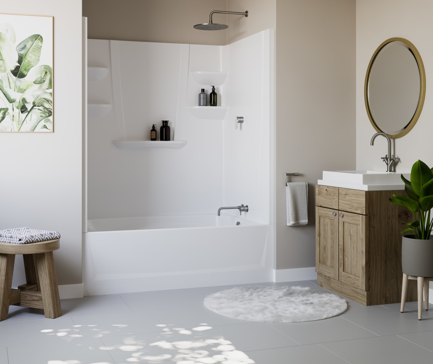 VP6036CTSR 60 x 36 Veritek™ Pro Alcove Right Hand Drain Four Piece Tub Shower in White