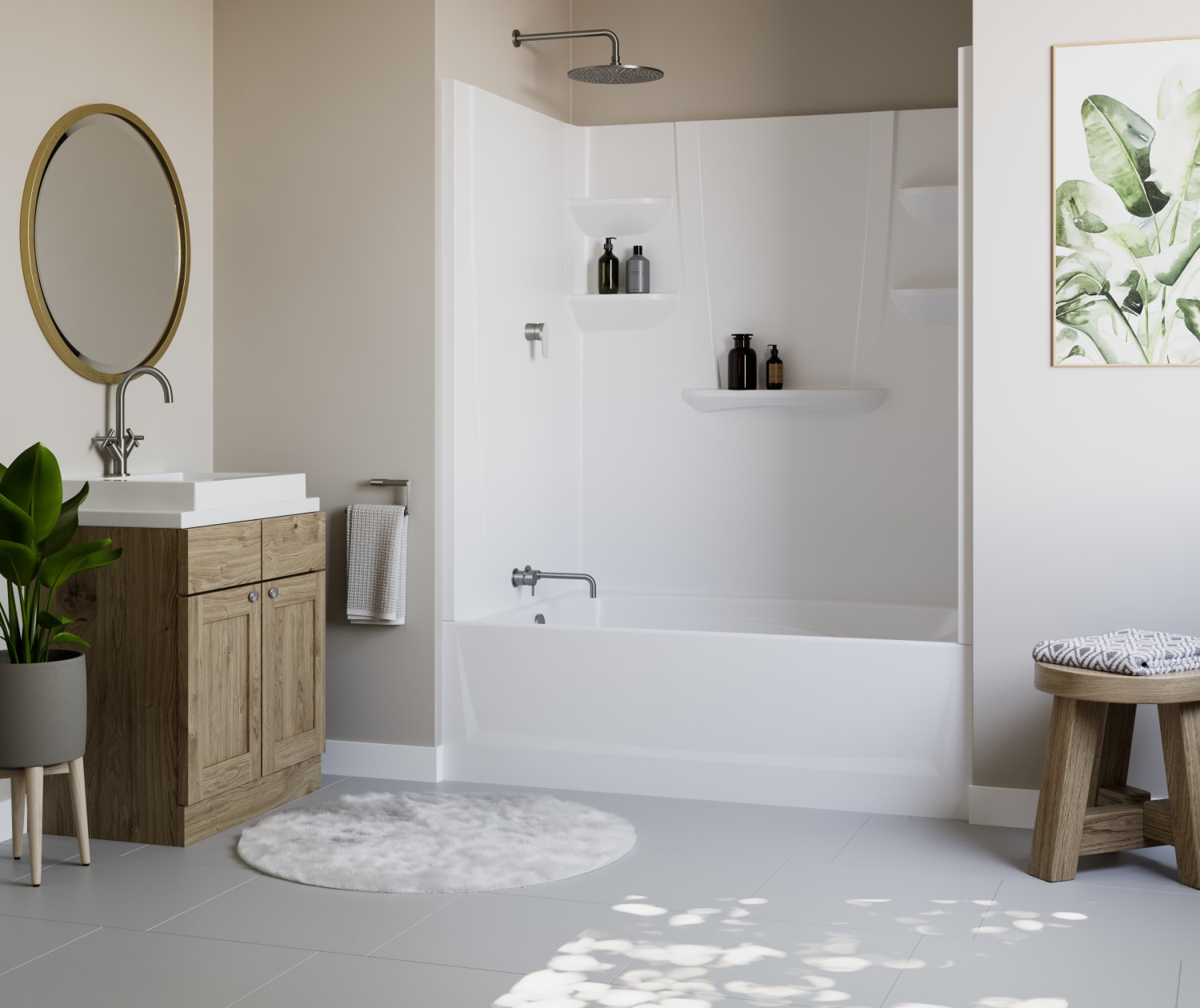 VP6036CTSL 60 x 36 Veritek™ Pro Alcove Left Hand Drain Four Piece Tub Shower in White