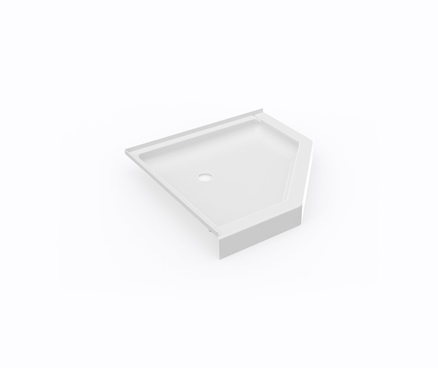 SN00036MD 36 x 36 Swanstone® Corner Shower Pan with Center Drain in White