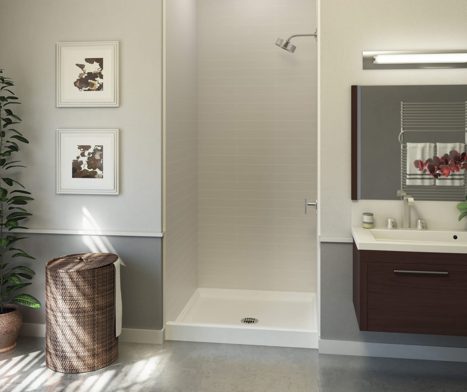 VP3232CPAN Veritek™ Pro Alcove Shower Pan with Center Drain in White
