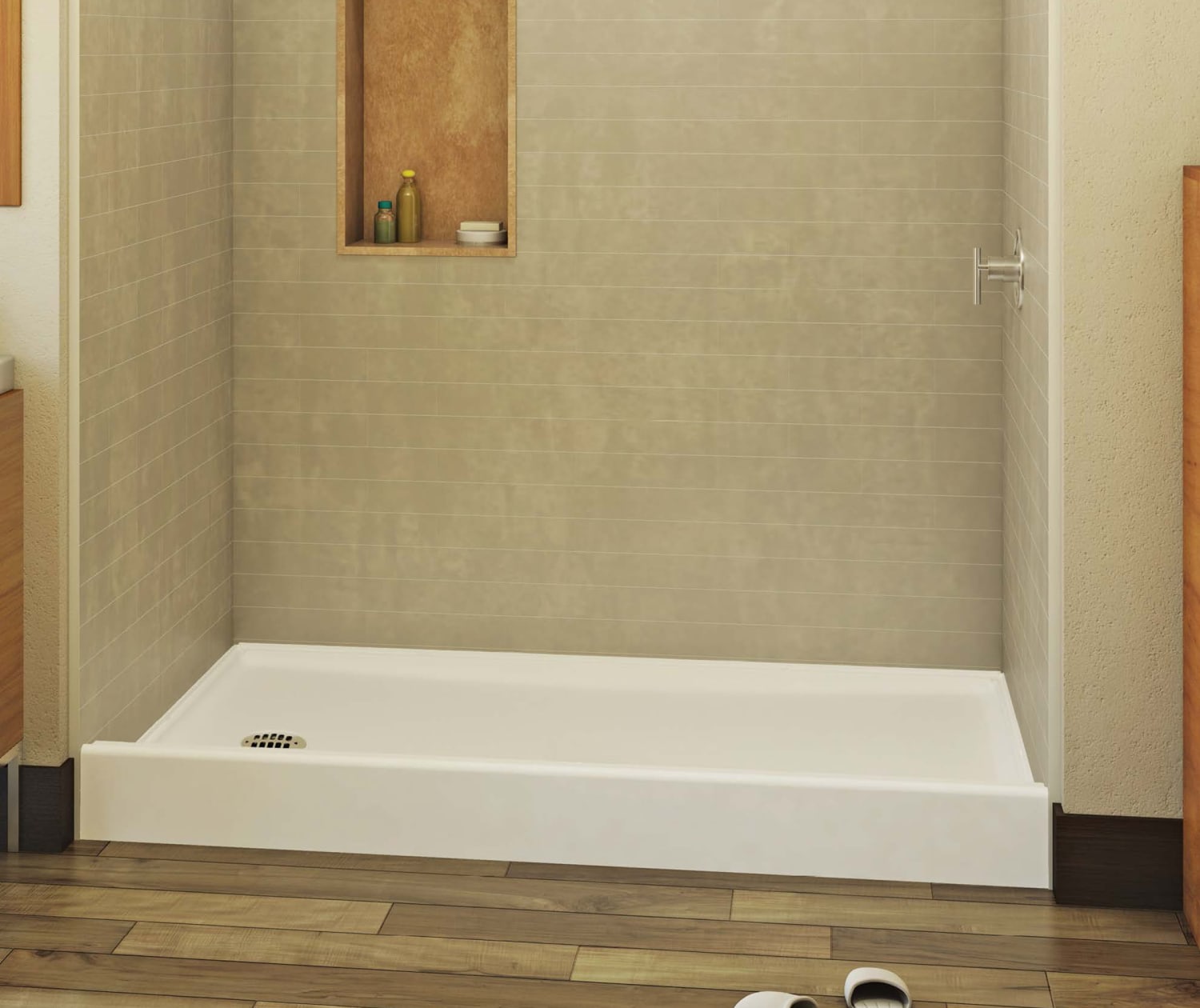 VP6030CPANL Veritek™ Pro Alcove Shower Pan with Left Hand Drain in White