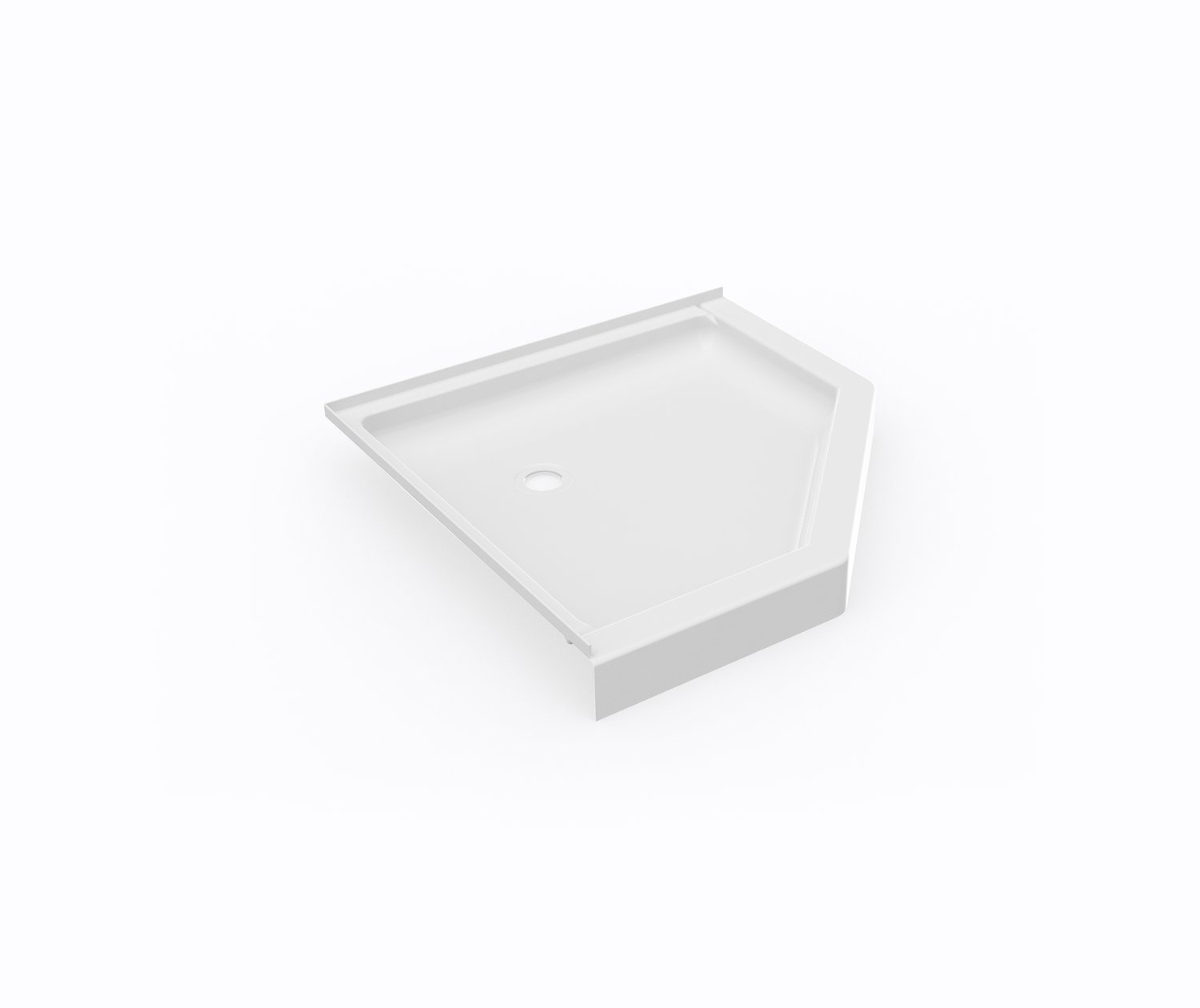 SN00038MD 38 x 38 Swanstone® Corner Shower Pan with Center Drain in White