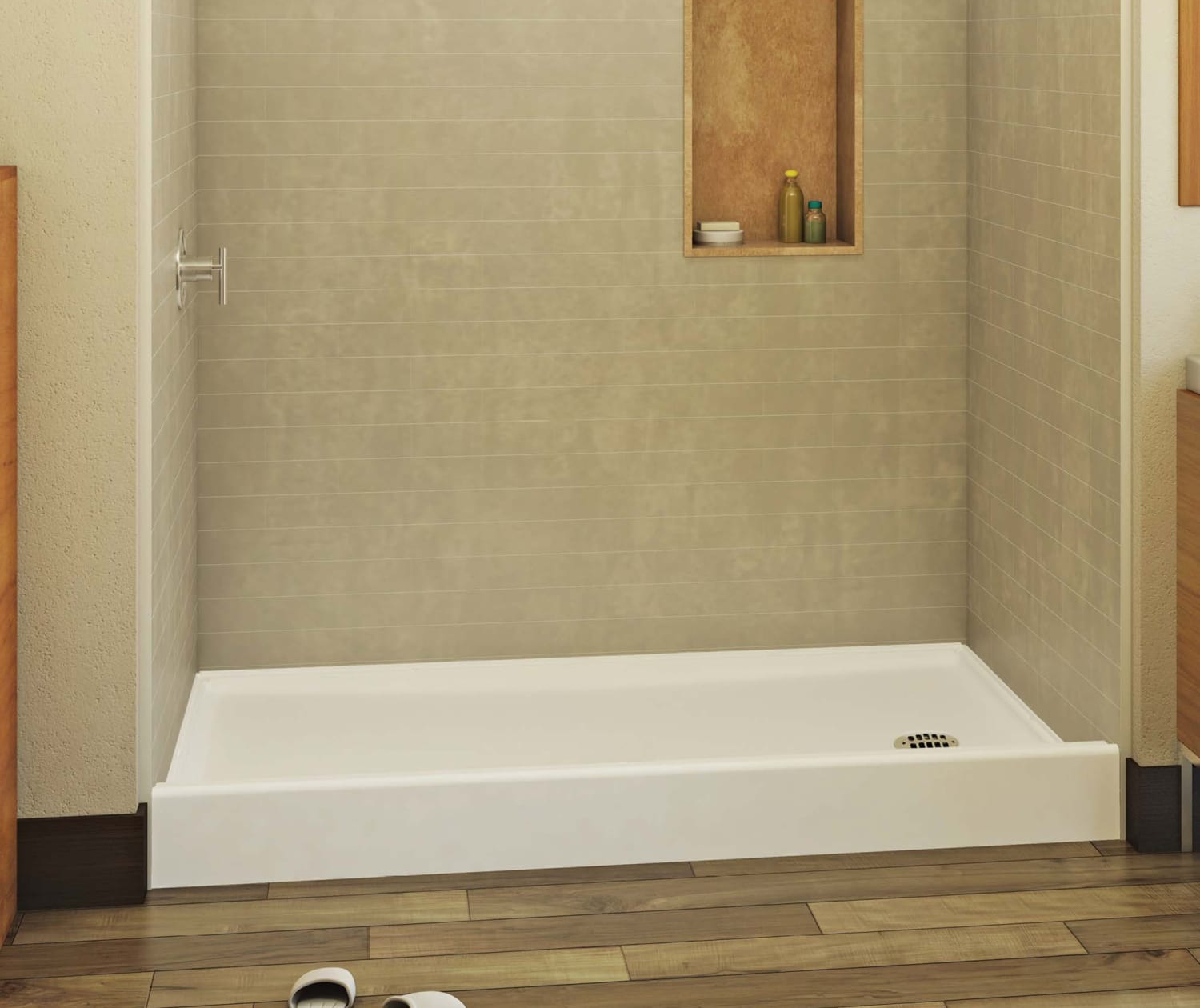 VP6030CPANR Veritek™ Pro Alcove Shower Pan with Right Hand Drain in White