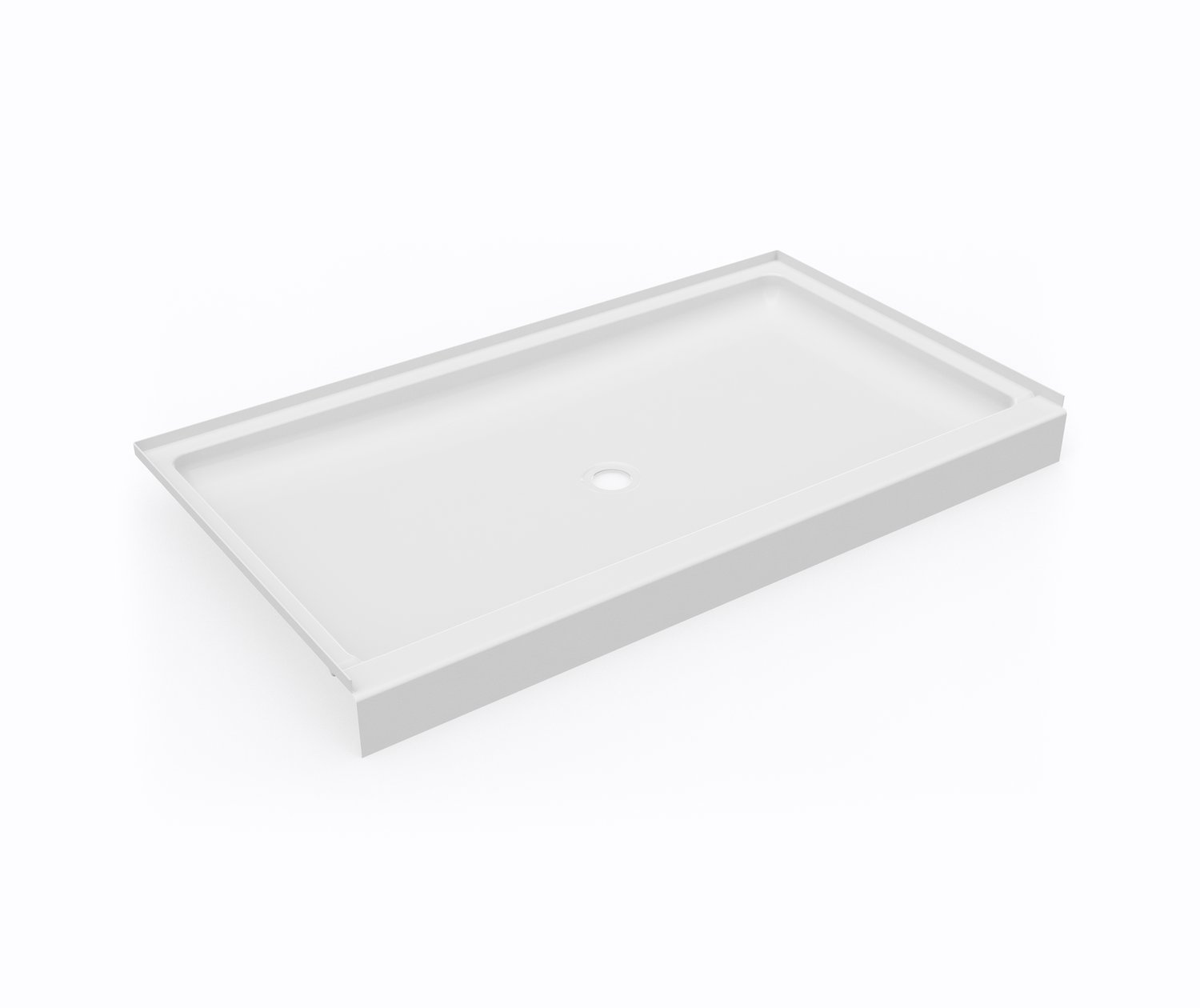 SF03460MD 34 x 60 Swanstone® Alcove Shower Pan with Center Drain in White