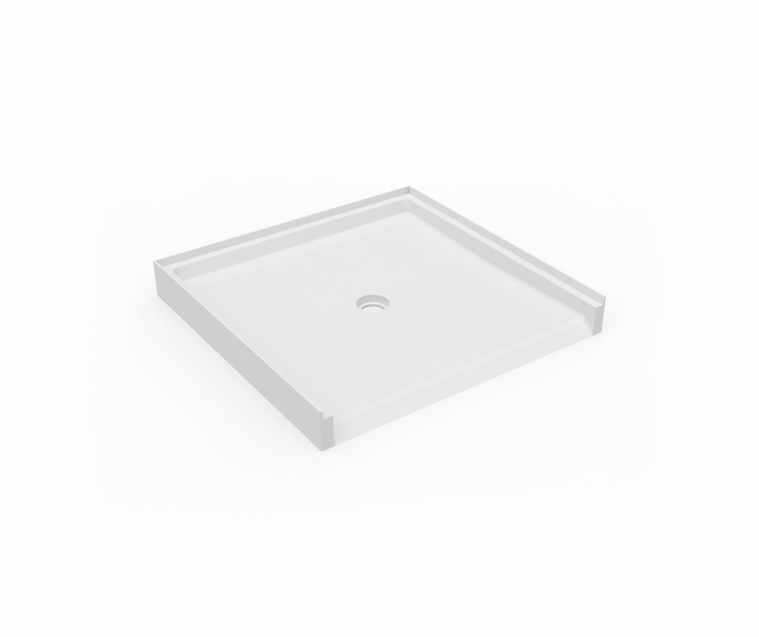 SF03738MD 37 x 38 Swanstone® Alcove Shower Pan with Center Drain in White