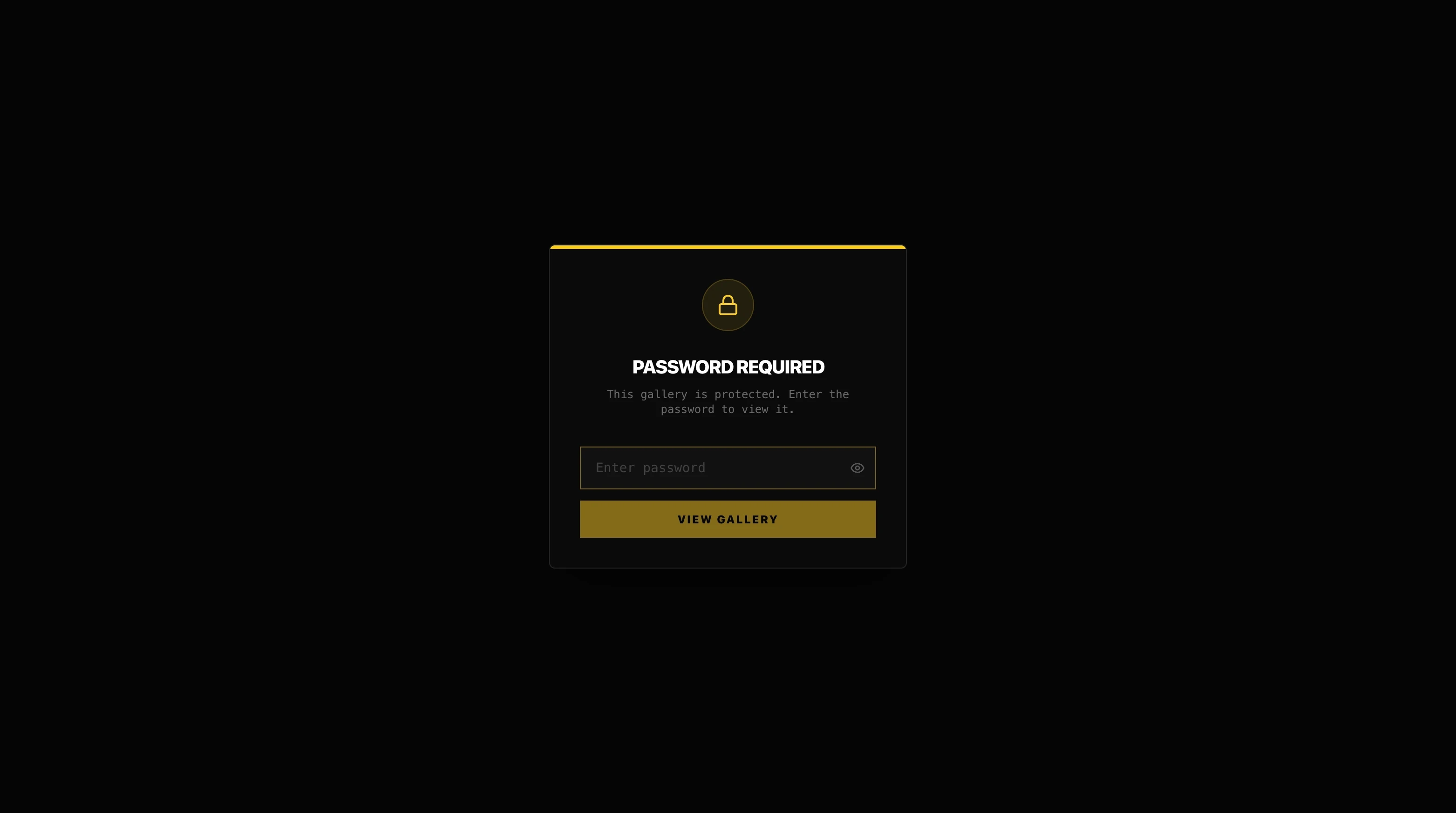 Password required screen protecting a DLVRD client video delivery gallery.