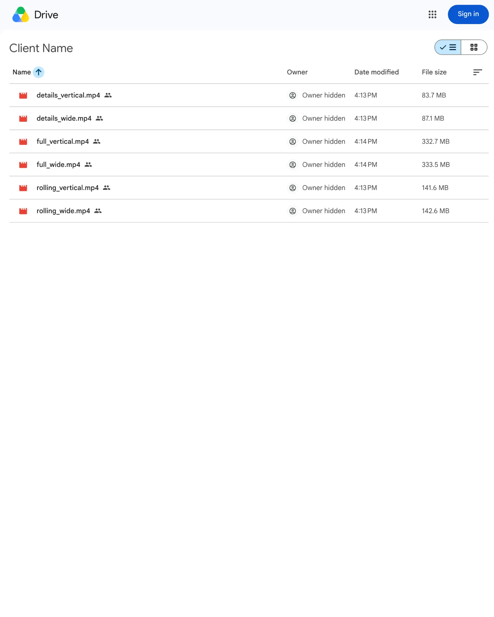 Competitor view