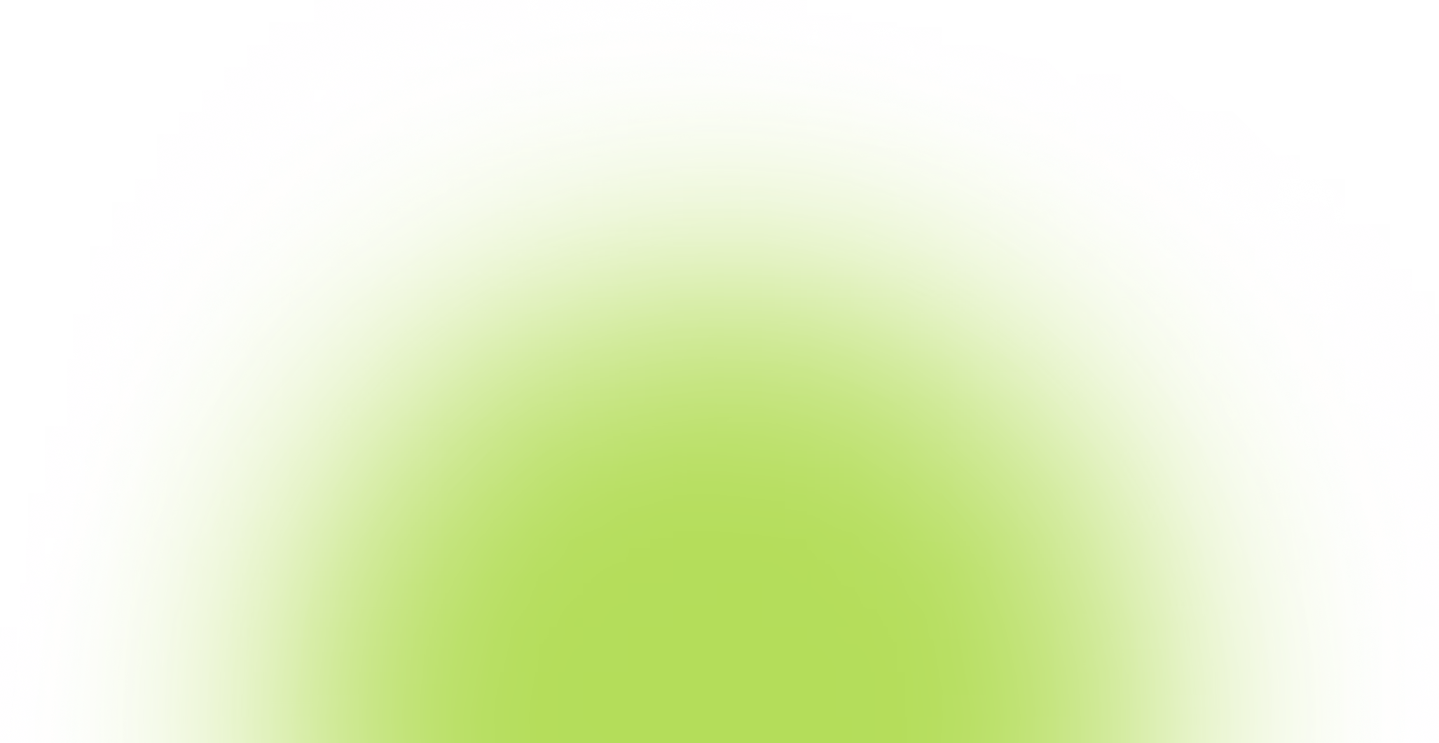 Close-up of a neon green circular gradient with rings fading outward on black background.
