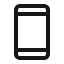 Minimalist icon of a smartphone with a blank screen.