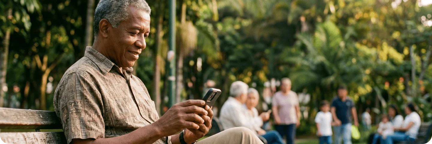 Pensionado o empleado accediendo a crédito en línea con condiciones preferenciales